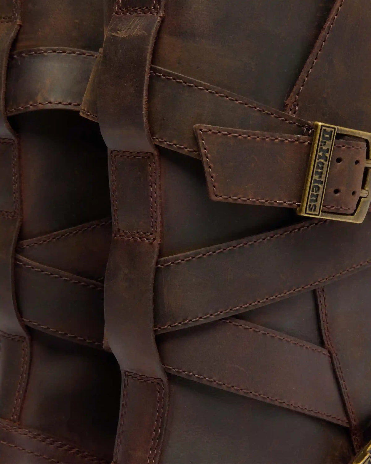 Anistone Two Strap Crazy Horse Leather Biker Boots