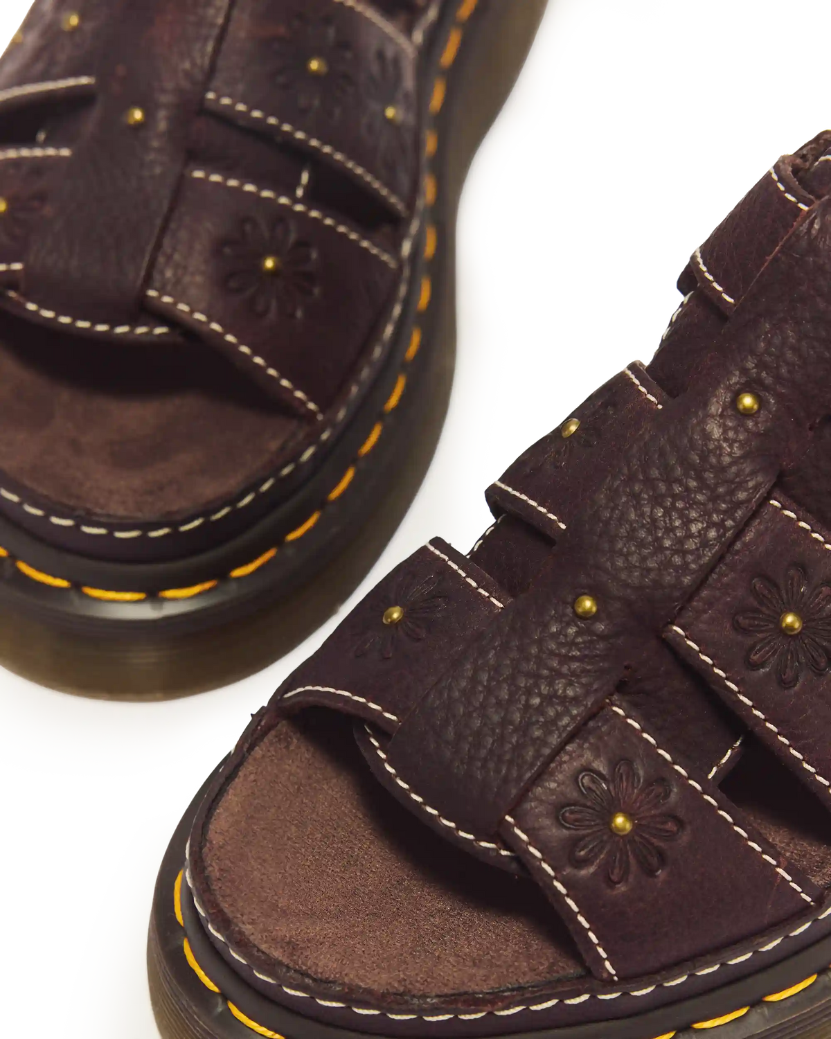 Wrenlie Open Toe Grizzly Leather Fisherman Platform Sandals