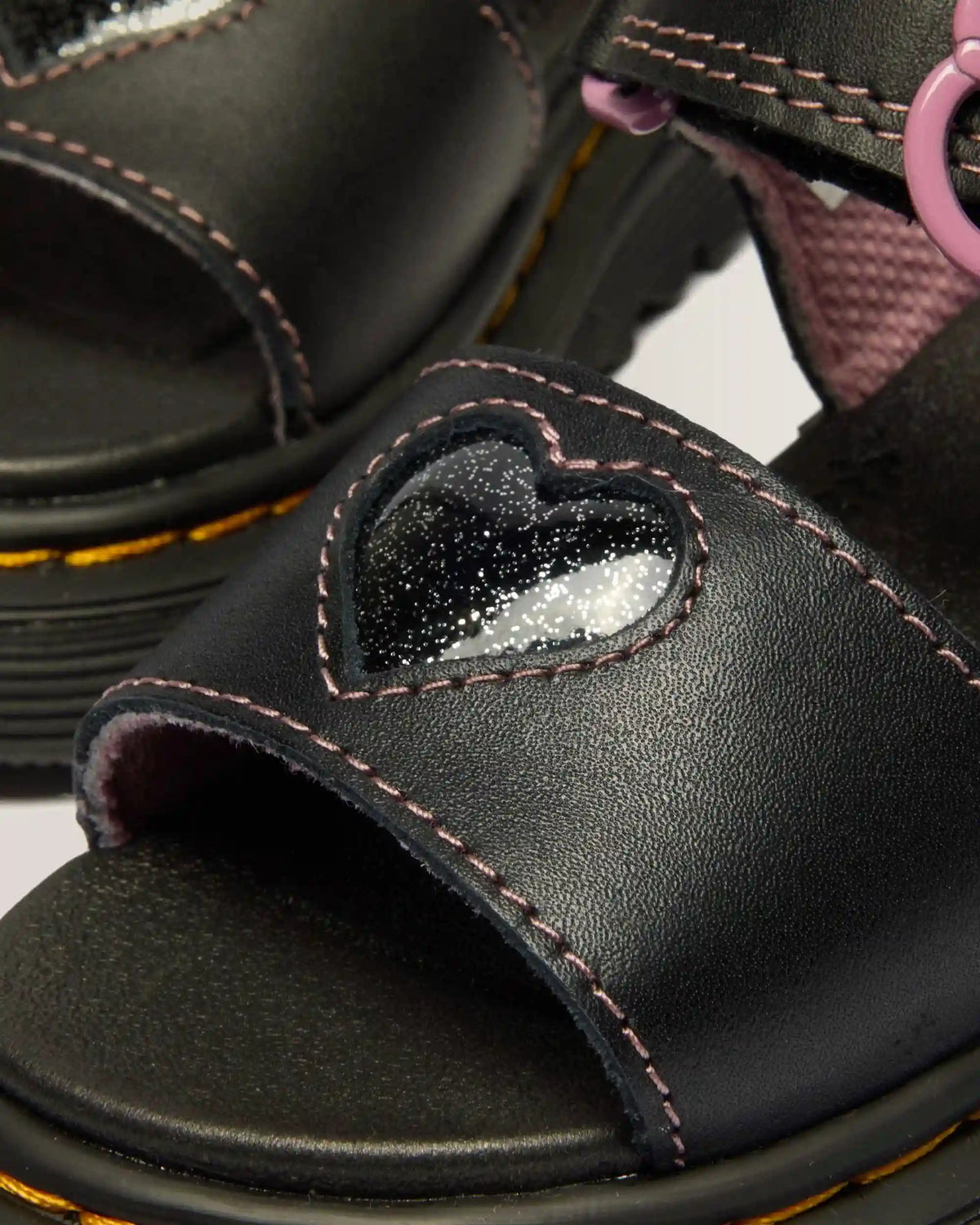 Toddler Marlowe II Glitter Heart Leather Strap Shoes