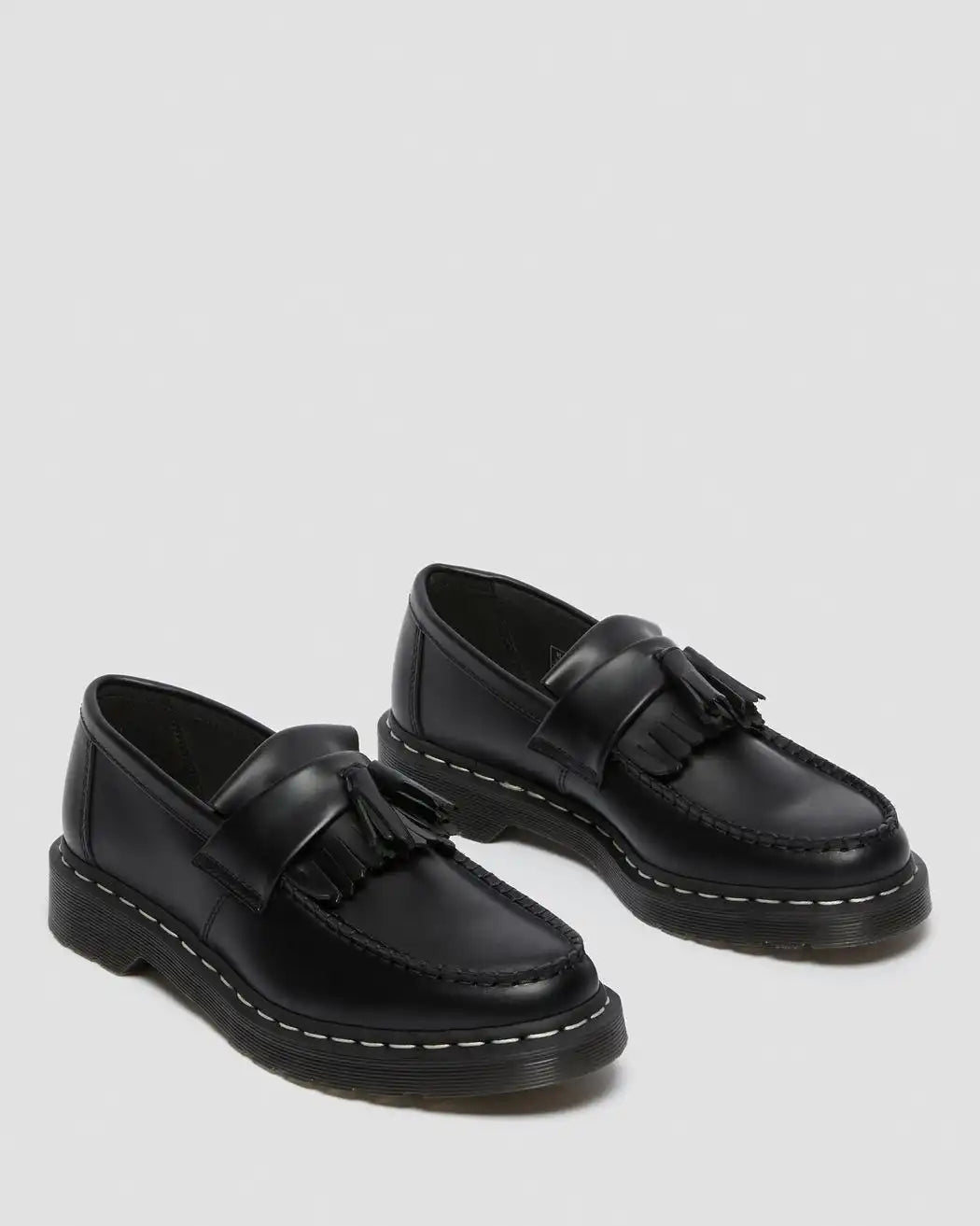Adrian White Stitch Smooth Leather Loafers