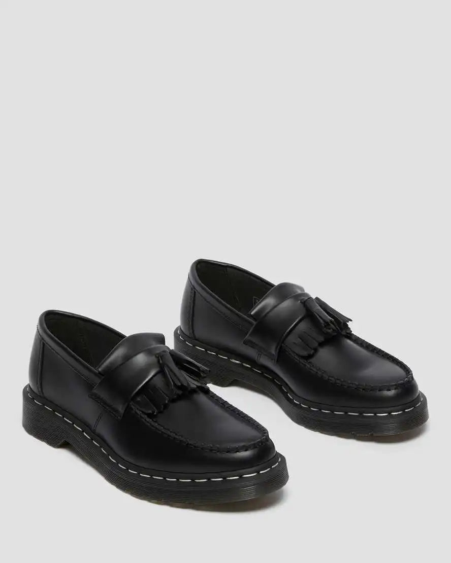 Adrian White Stitch Smooth Leather Loafers