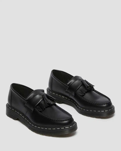Adrian White Stitch Smooth Leather Loafers