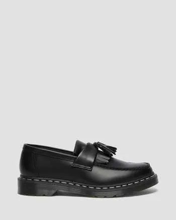 Adrian White Stitch Smooth Leather Loafers