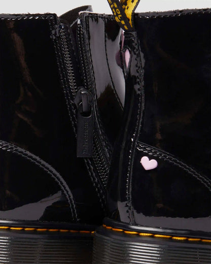 Junior Heart Nappa Patent Leather Pull-on Boots