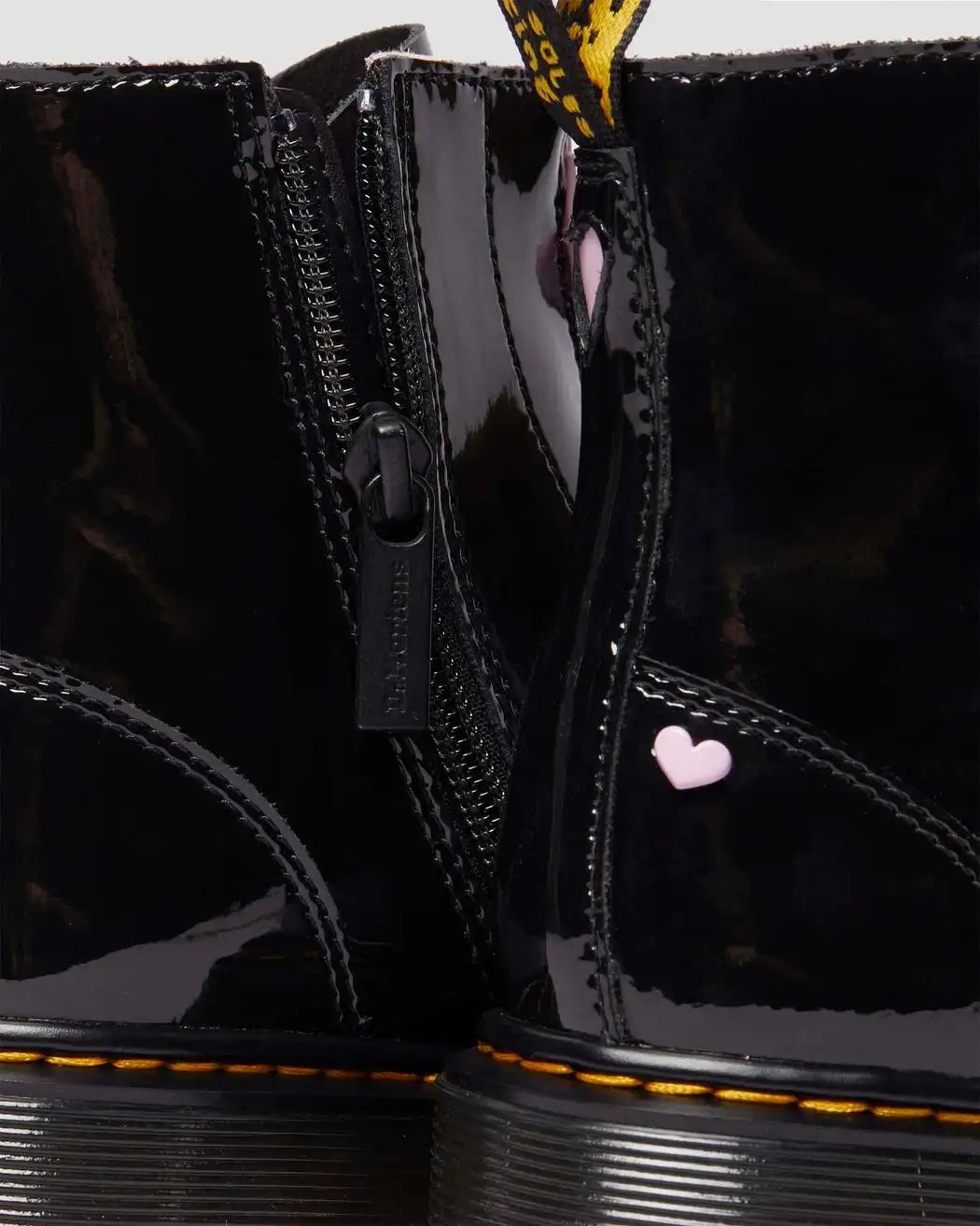 Junior Heart Nappa Patent Leather Pull-on Boots