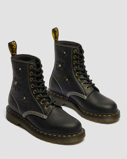 1460 Pascal Flower Grizzly Leather Boots