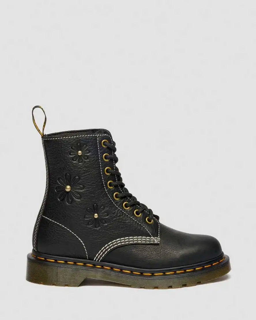 1460 Pascal Flower Grizzly Leather Boots