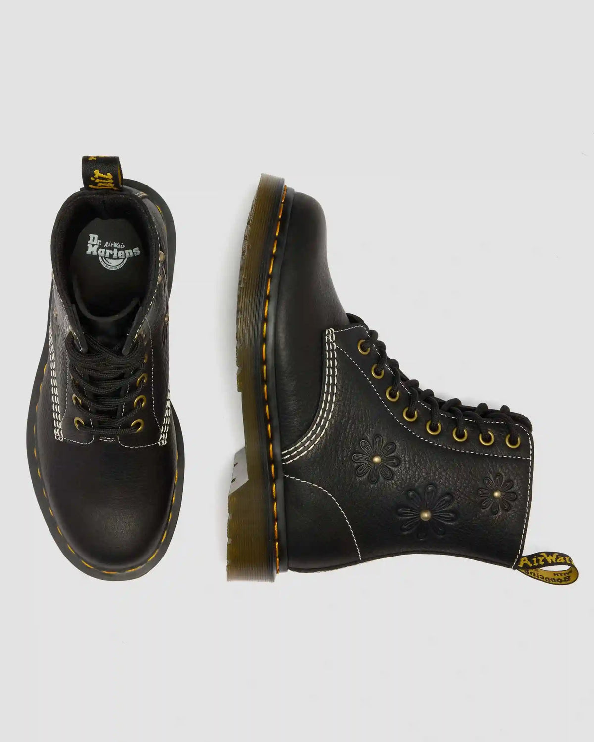 1460 Pascal Flower Grizzly Leather Boots