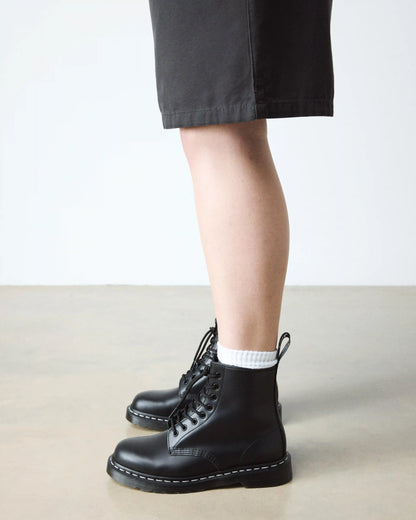 1460 White Stitch Smooth Leather Lace Up Boots