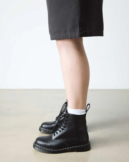 1460 White Stitch Smooth Leather Lace Up Boots