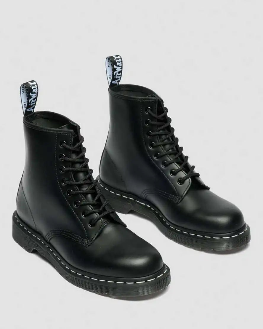 1460 White Stitch Smooth Leather Lace Up Boots