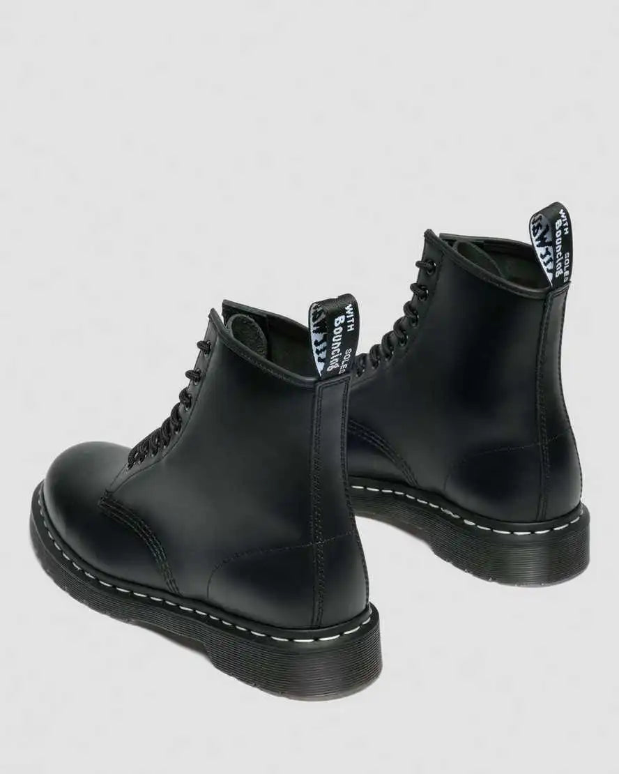 1460 White Stitch Smooth Leather Lace Up Boots