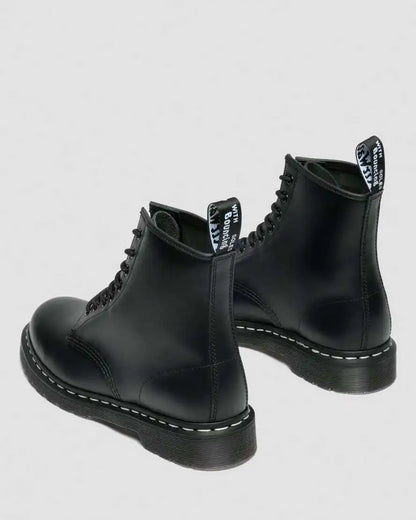 1460 White Stitch Smooth Leather Lace Up Boots