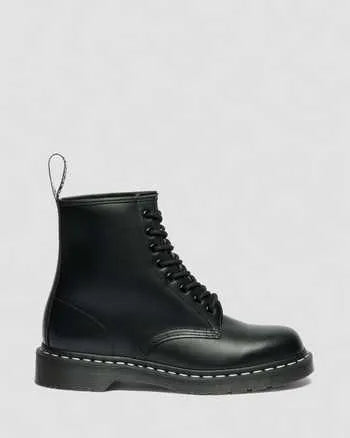 1460 White Stitch Smooth Leather Lace Up Boots