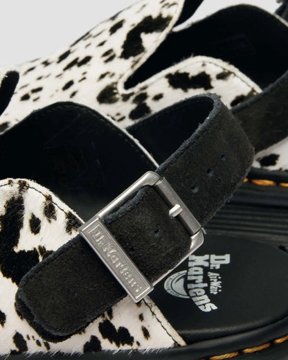 Zebzag Dalmatian Hair On Leather Platform Mules