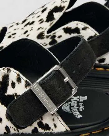 Zebzag Dalmatian Hair On Leather Platform Mules