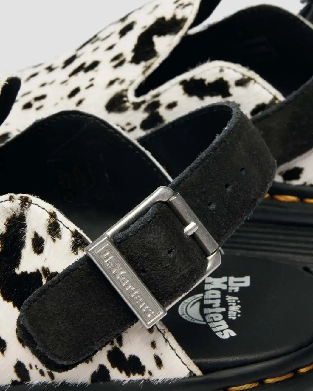 Zebzag Dalmatian Hair On Leather Platform Mules