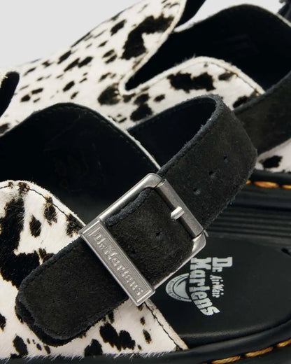 Zebzag Dalmatian Hair On Leather Platform Mules