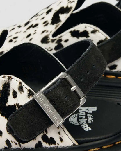 Zebzag Dalmatian Hair On Leather Platform Mules