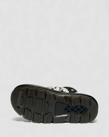 Zebzag Dalmatian Hair On Leather Platform Mules