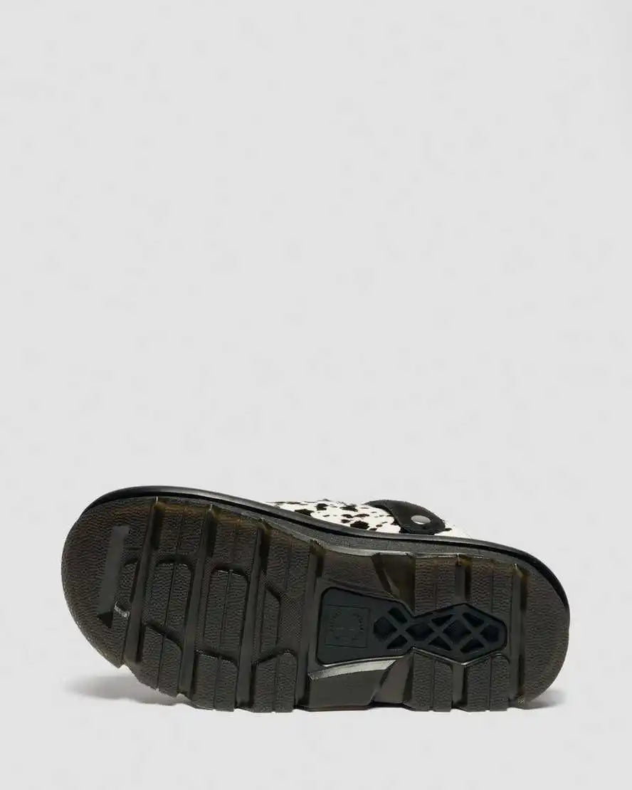 Zebzag Dalmatian Hair On Leather Platform Mules