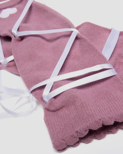 Long Lace-Up Organic Cotton Blend Socks