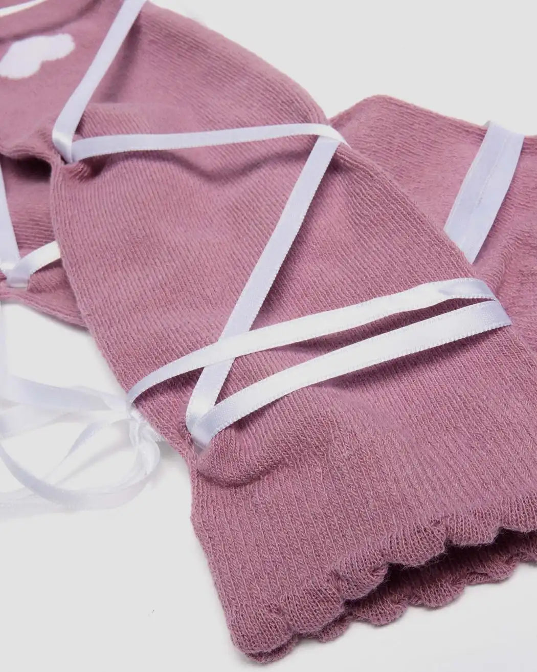 Long Lace-Up Organic Cotton Blend Socks