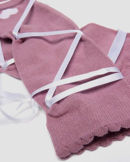 Long Lace-Up Organic Cotton Blend Socks