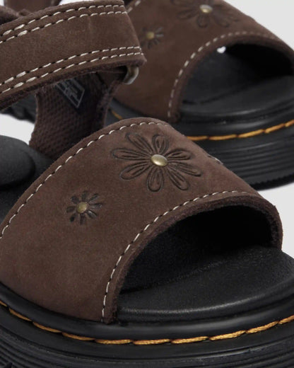 Youth Marlowe Flower Nubuck Strap Sandals