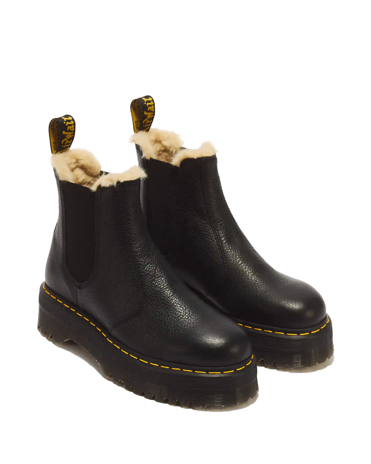 2976 Faux Fur Lined Platform Chelsea Boots