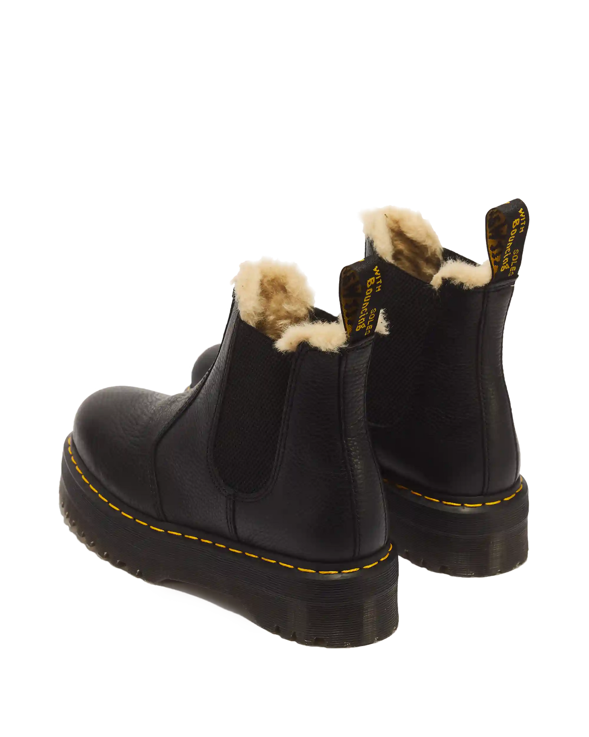 2976 Faux Fur Lined Platform Chelsea Boots