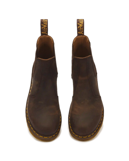 2976 Yellow Stitch Crazy Horse Leather Chelsea Boots