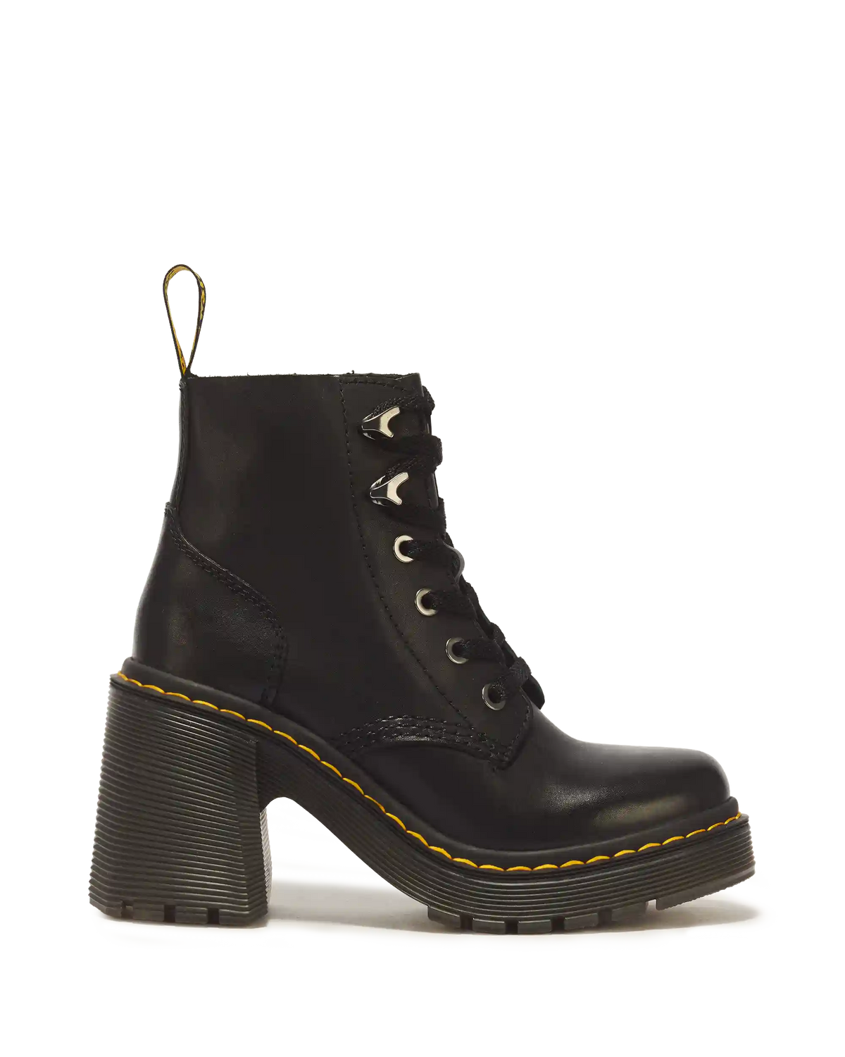 Jesy Sendal Leather Lace Up Flared Heel Boots