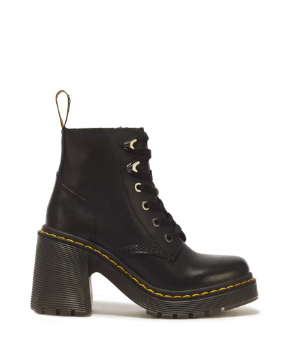 Jesy Sendal Leather Lace Up Flared Heel Boots