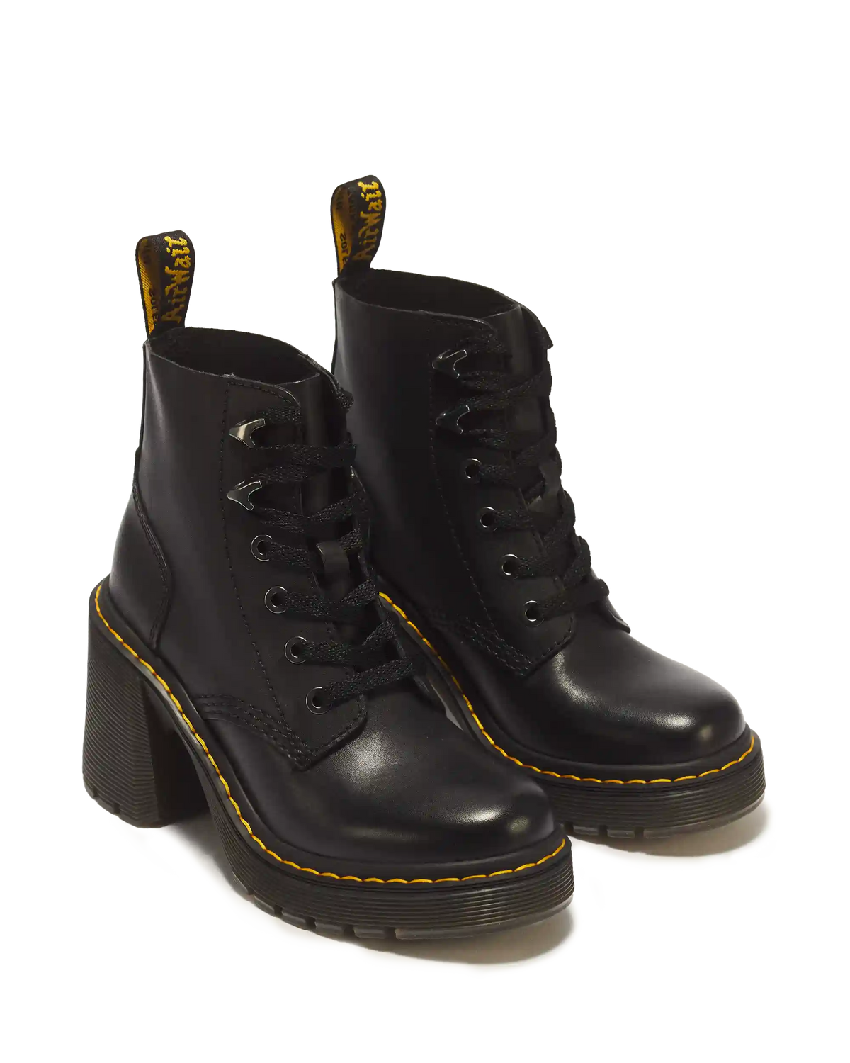 Jesy Sendal Leather Lace Up Flared Heel Boots