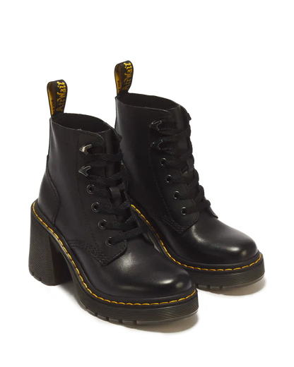 Jesy Sendal Leather Lace Up Flared Heel Boots