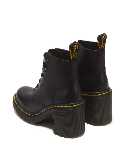 Jesy Sendal Leather Lace Up Flared Heel Boots