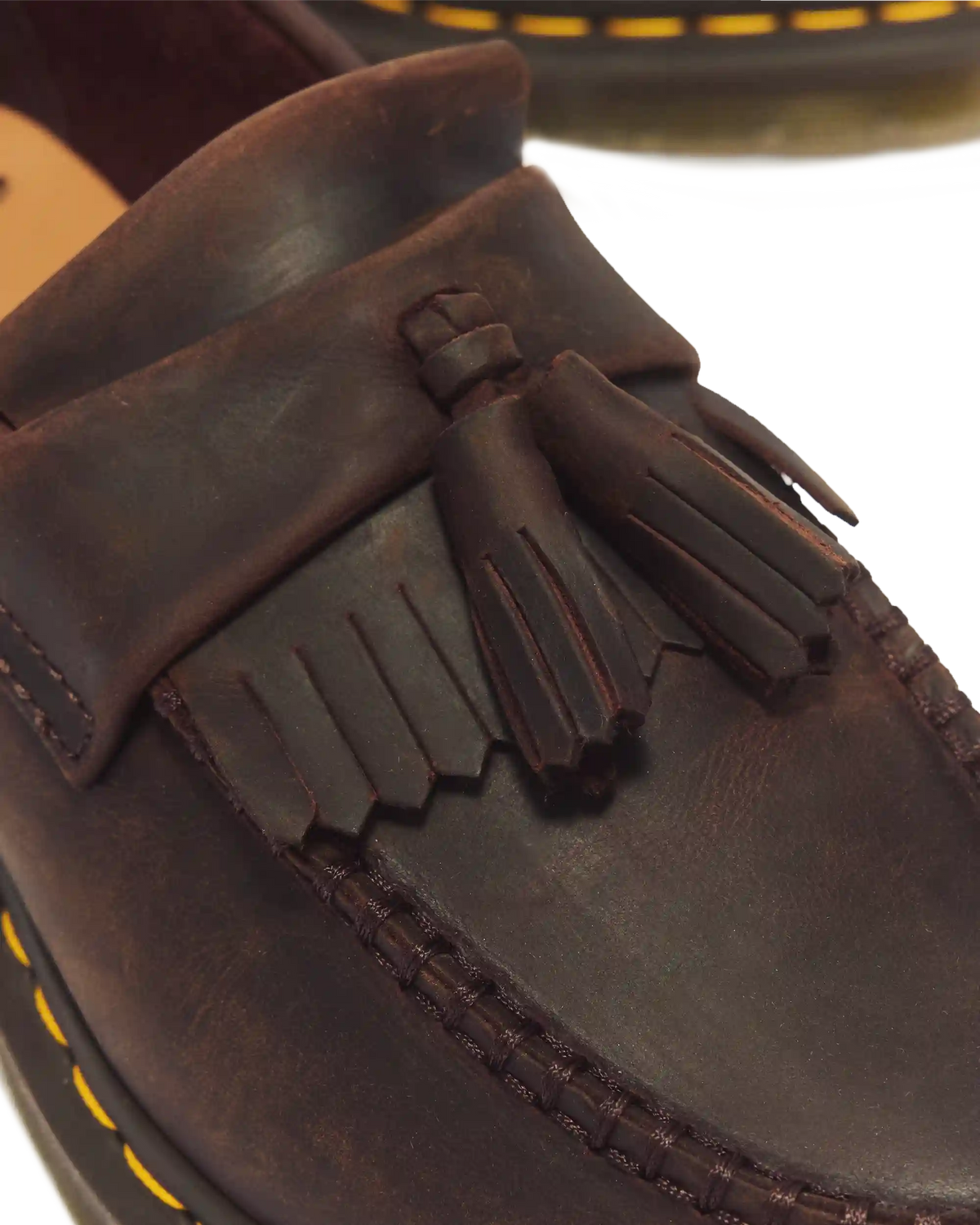 Adrian Crazy Horse Leather Tassel Loafers