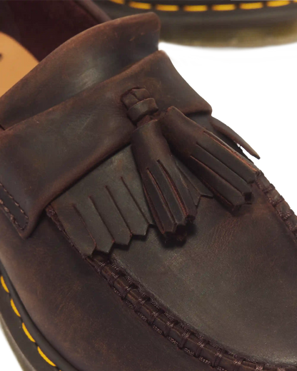 Adrian Crazy Horse Leather Tassel Loafers