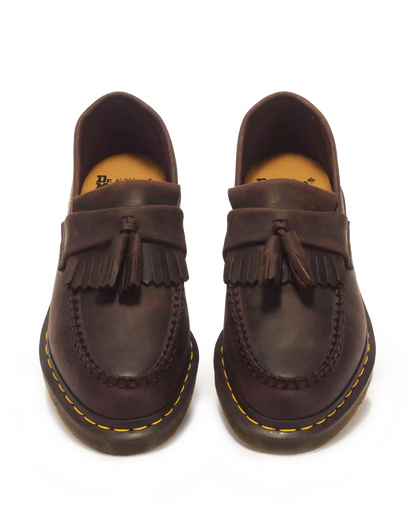 Adrian Crazy Horse Leather Tassel Loafers