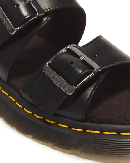Josef Analine Leather Buckle Slide Sandals
