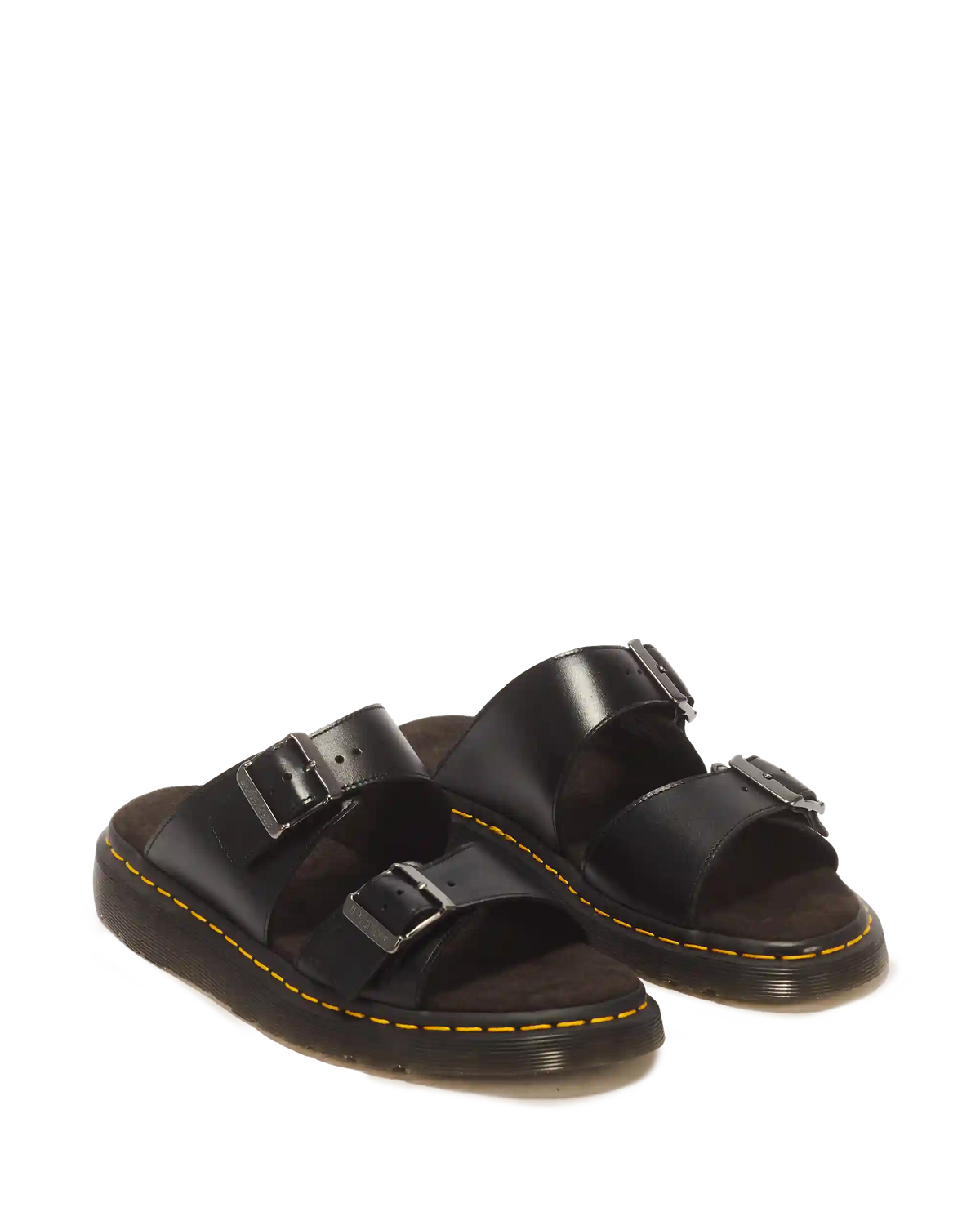 Josef Analine Leather Buckle Slide Sandals