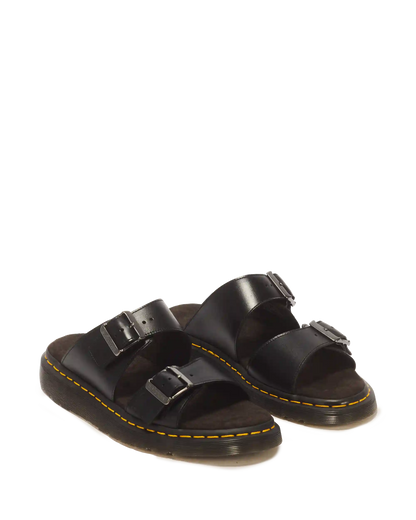 Josef Analine Leather Buckle Slide Sandals