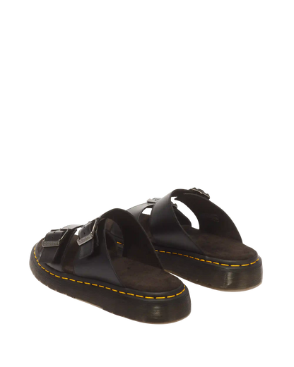 Josef Analine Leather Buckle Slide Sandals