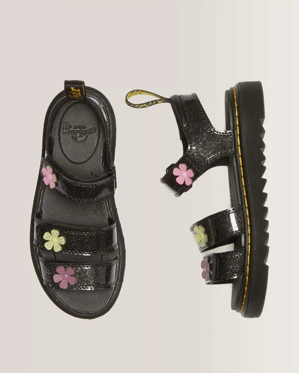 Junior Klaire Coated Glitter Velcro Sandals