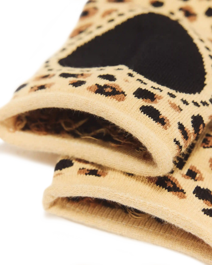 Leopard Heart Cotton Blend Socks