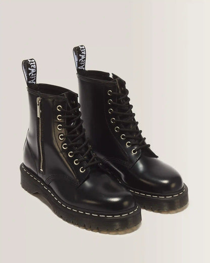 1460 Lace and Zip Smooth leather Boots