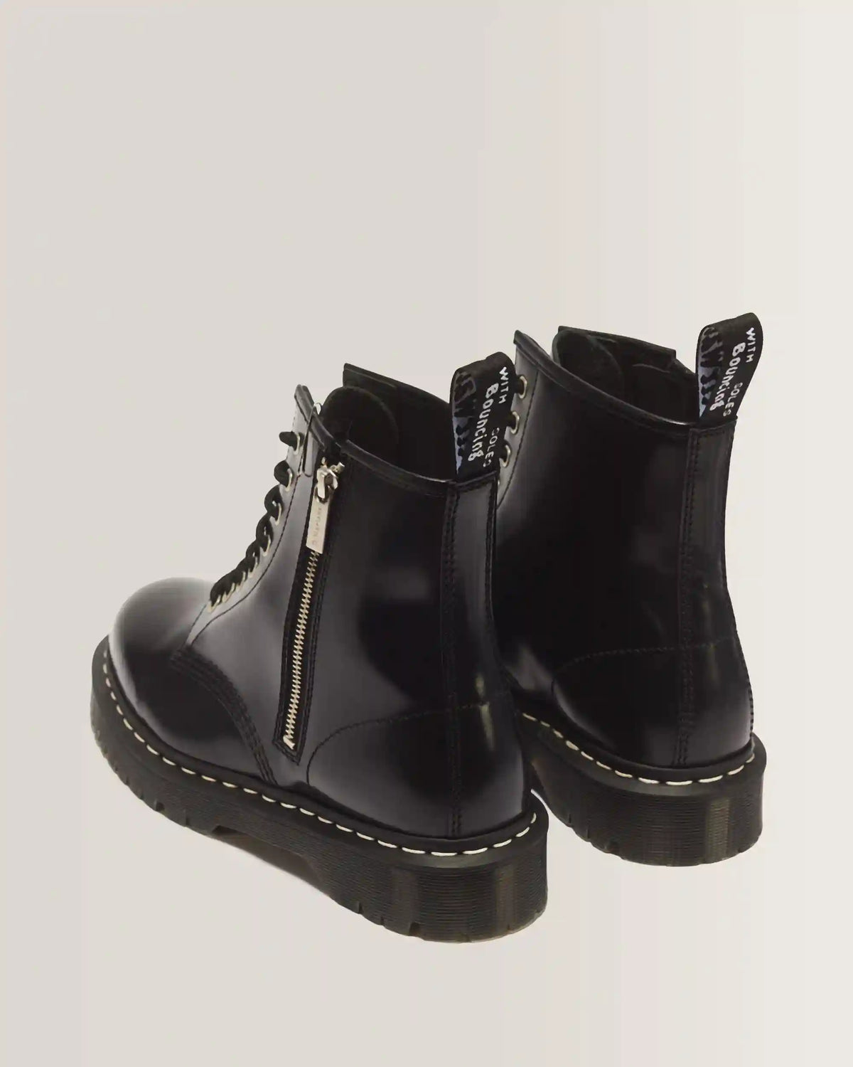 1460 Lace and Zip Smooth leather Boots