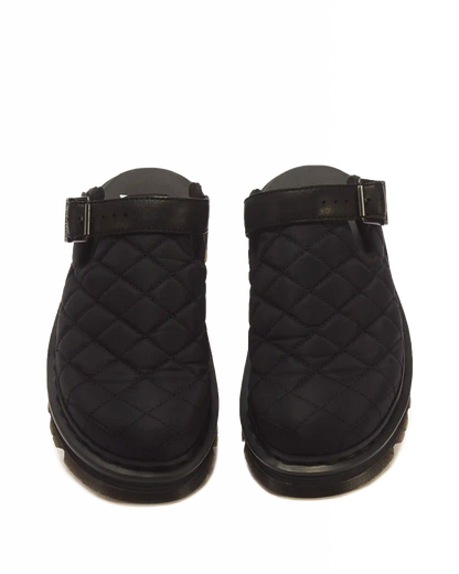 Zebzag Quilted Canvas Platform Mules