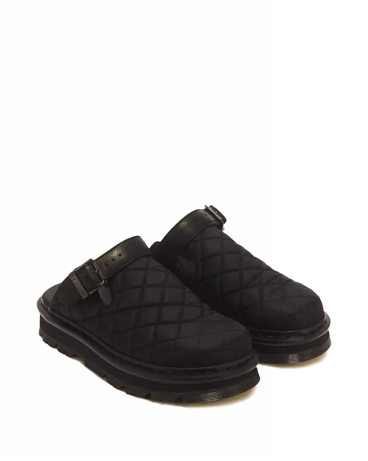 Zebzag Quilted Canvas Platform Mules